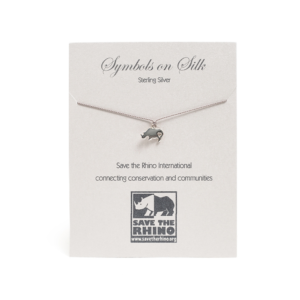 Rhino Necklace on Silk