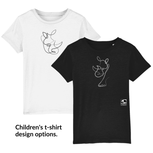 Black and white t-shirt with rhino design