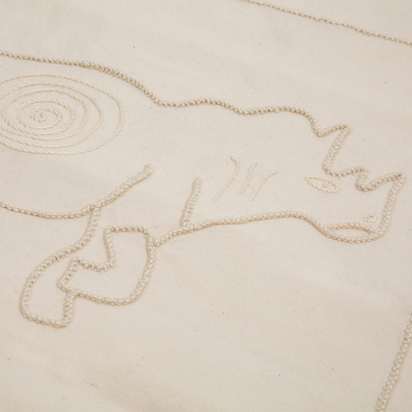 Embroidered Rhino Cushion Cover