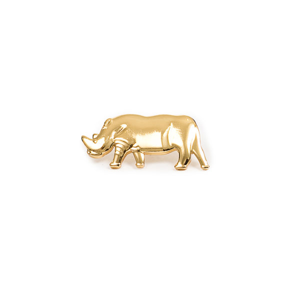Gold rhino pin badge