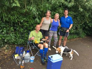 Image of Kenneth and some of his support crew along the route of the GUCR.