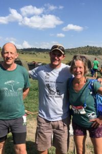 Photo of Cathy Dean, Save the Rhino CEO, and others before the For Rangers Ultra. 