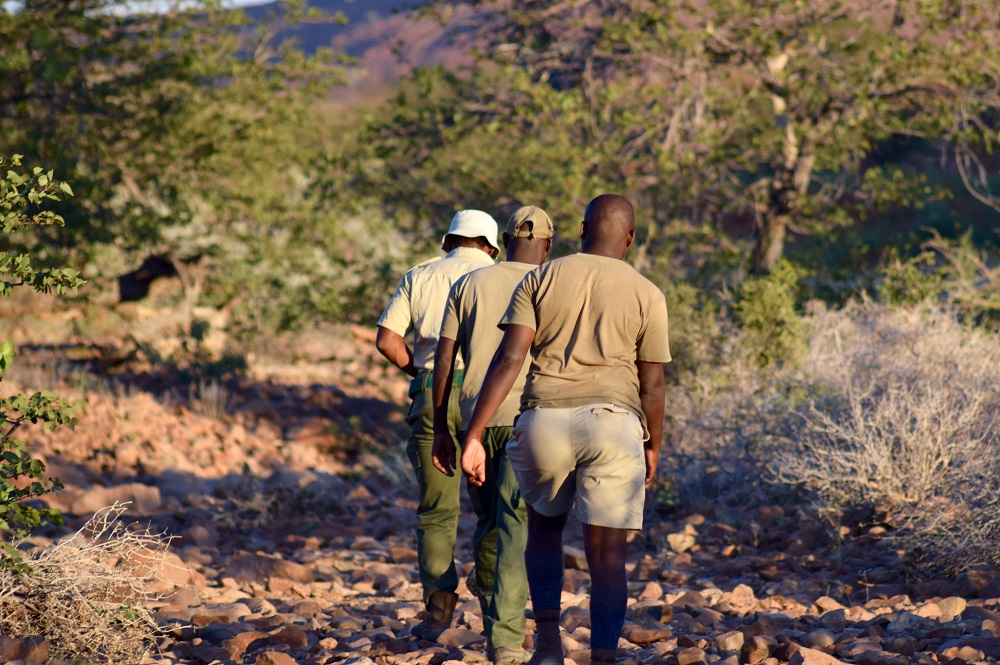 Image of rhino trackers in Namibia.