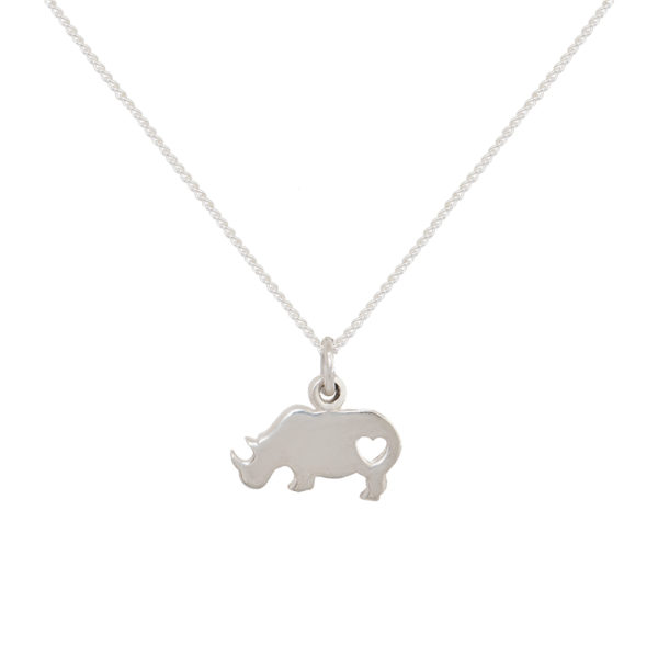 Rhino Pendant on Sterling Silver Chain
