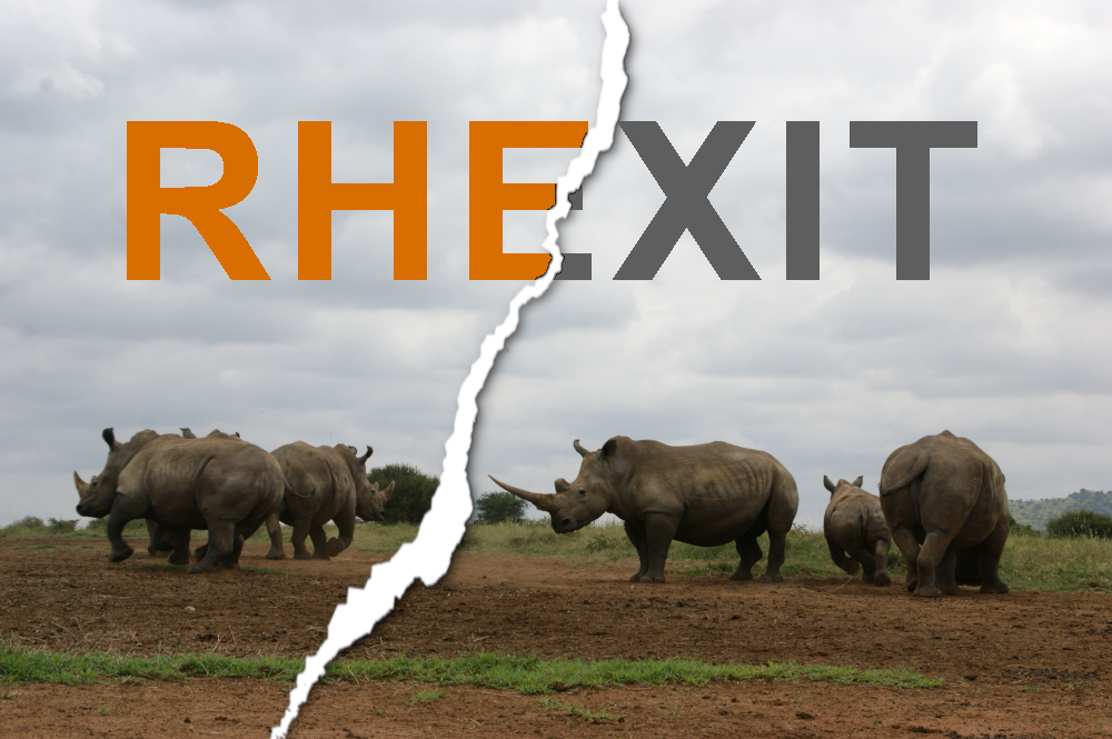 Split image saying 'Rhexit'