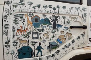 Image showing the side of the school bus in Rafiki wa Faru.