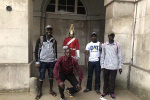 Image of rangers with a British gaurd.