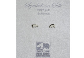 Silver rhino stud earrings