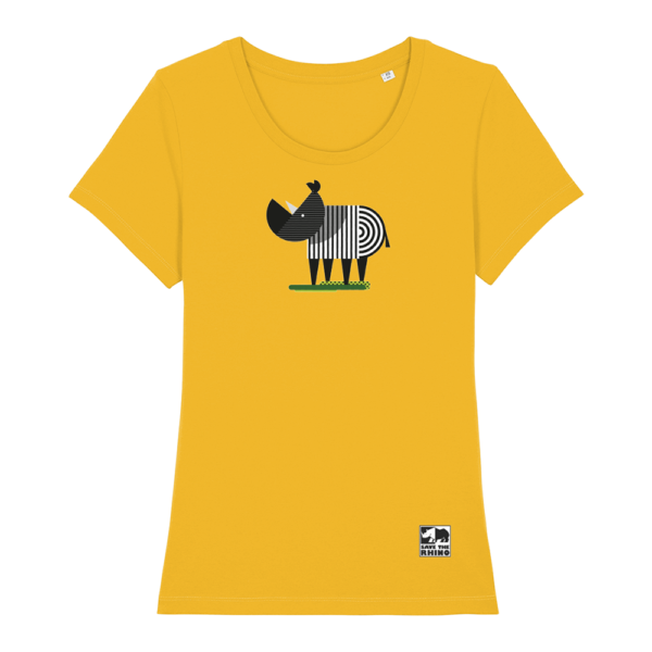 A photograph of the Yellow Women's Rhaxma T-shirt