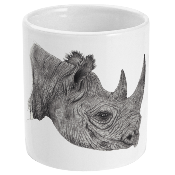 BlackRhinoMugWhiteFront