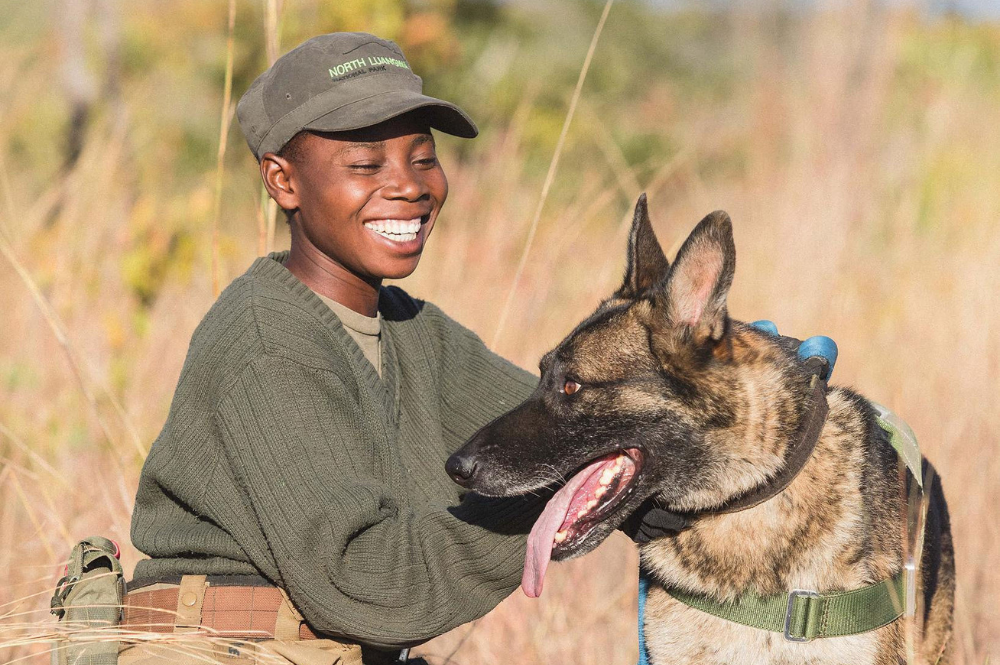 Female handler and dog