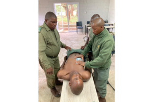 Rangers practicing first aid