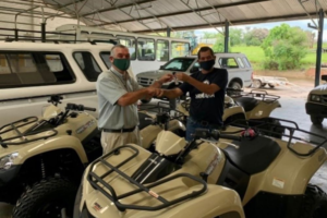 HiP team receiving new quad bikes