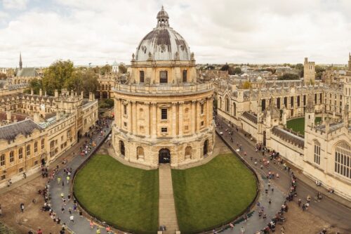 Aerial view of the Radcliffe Camera during the Oxford Half