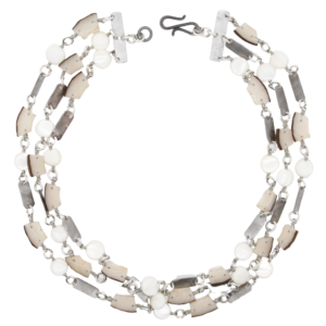 A photograph showing the whole Rhino & Vegetable Ivory Necklace