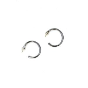 A photograph of a pair of Snare Hoop Earrings taken from above