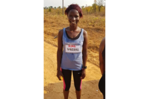 Woman in running kit