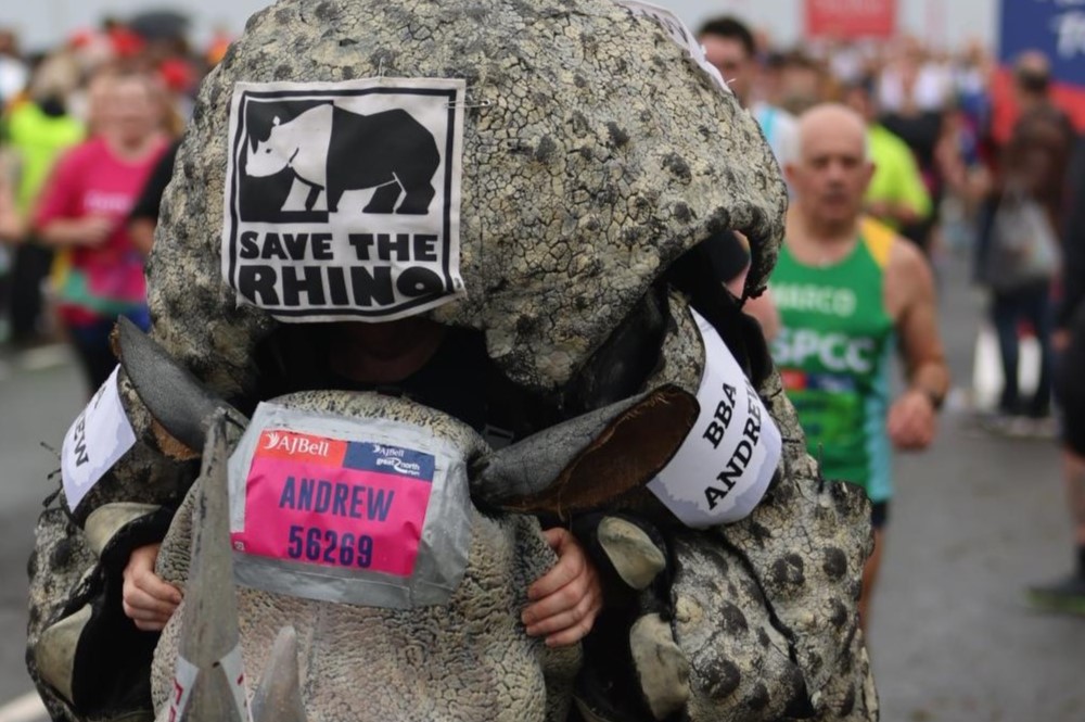 Save the Rhino Costume at the Great North Run