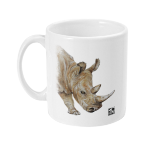 Image of a White Rhino on a white mug