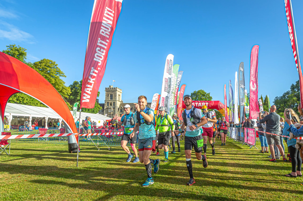 Runners at the start of the Cotswold Way Ultra Challenge