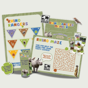 Rhino Rangers Membership Pack showing a selection of the products within the pack