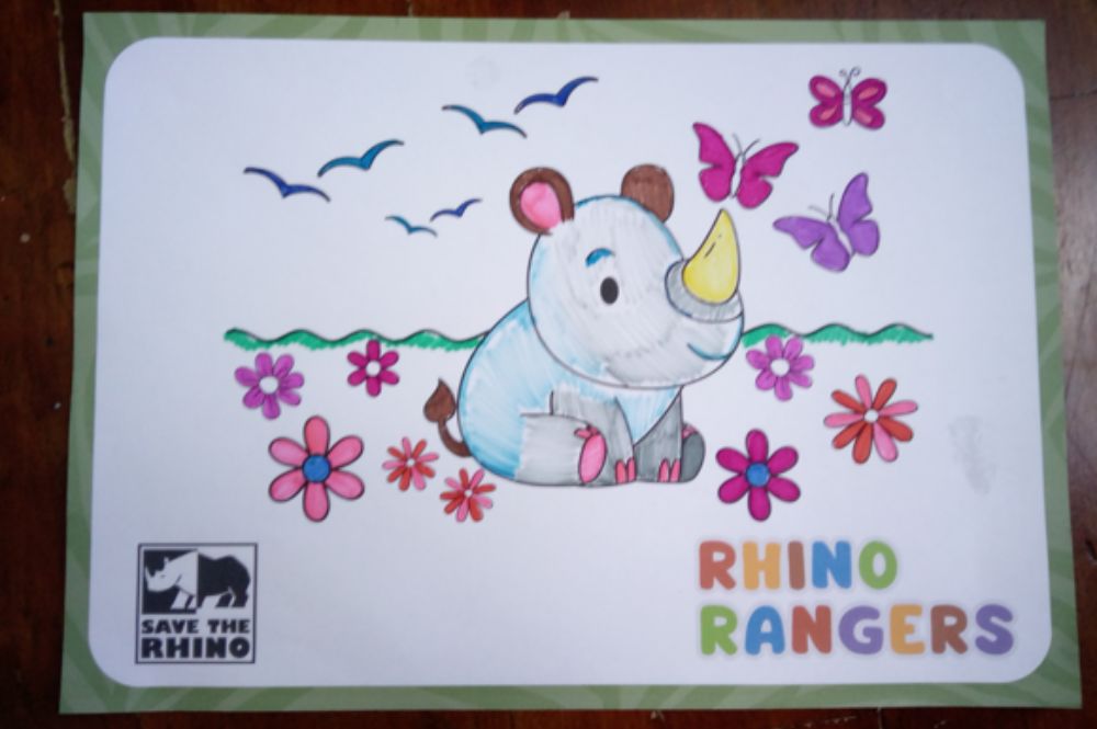 Rhino colouring page