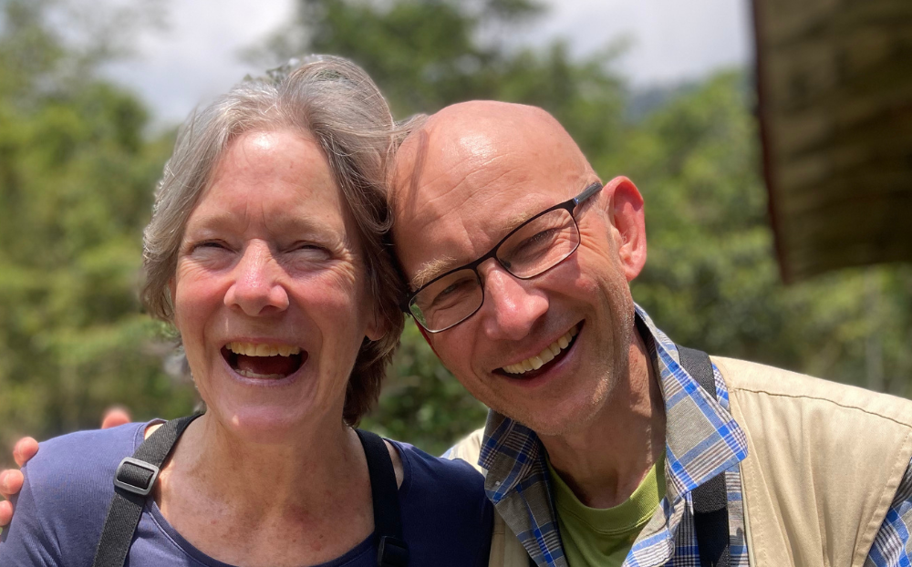 Cathy and Kenneth smiling into the camera