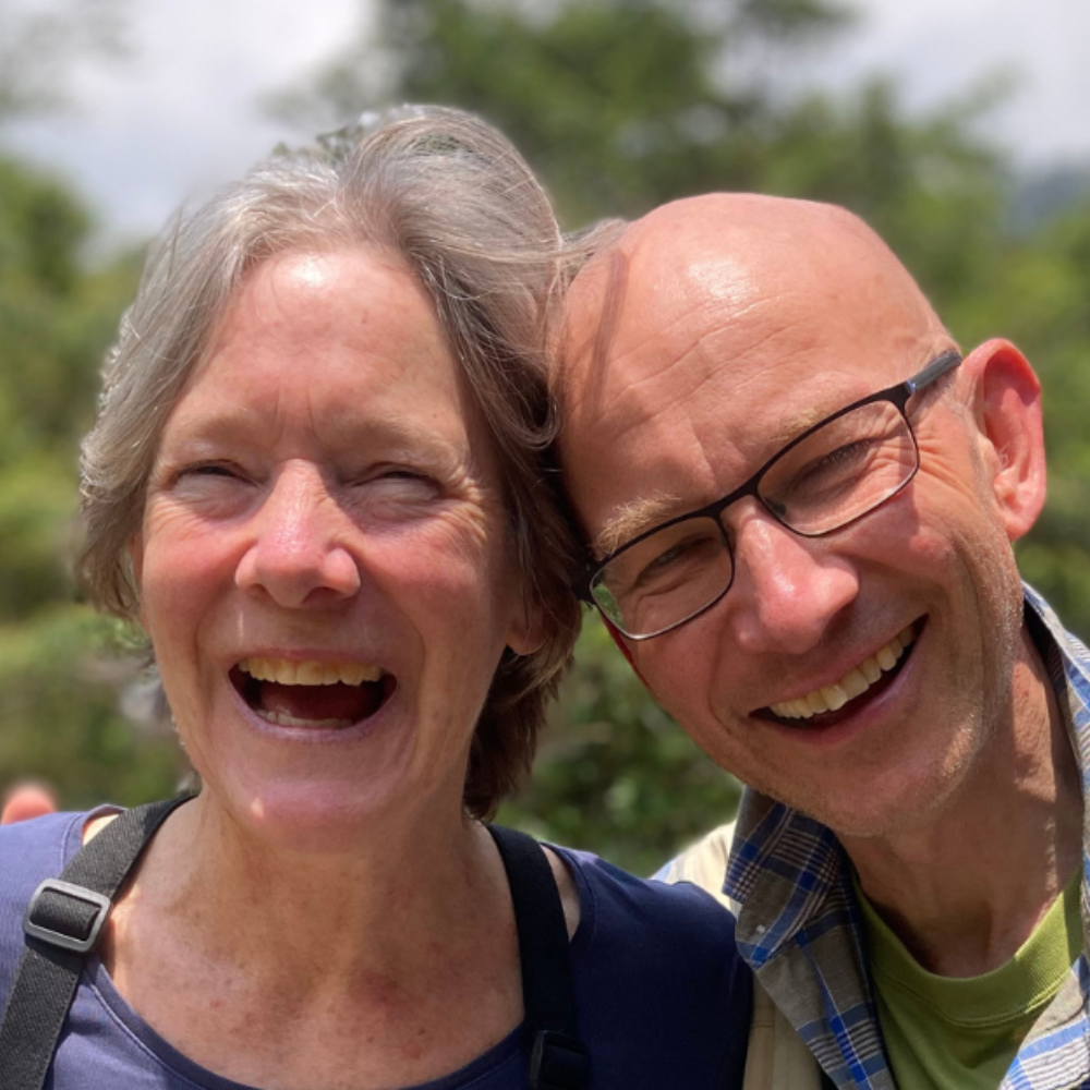 Cathy and Kenneth smiling into the camera