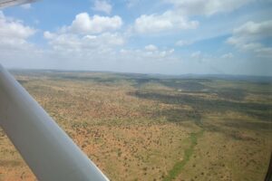 Vast landscape view from a small plane.