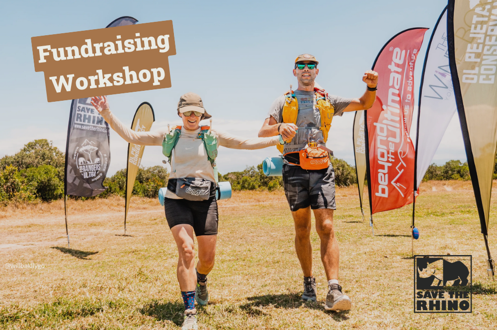 A man and woman at a race finish line