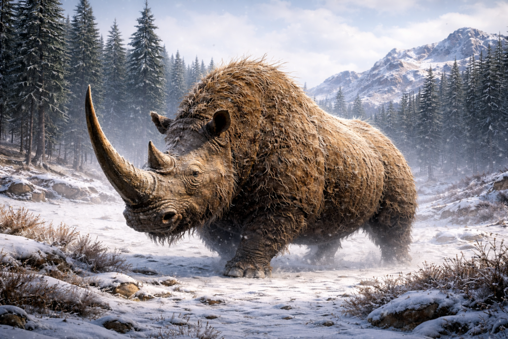 Prehistoric rhino remains in wolf stomach reveal secrets to its extinction
